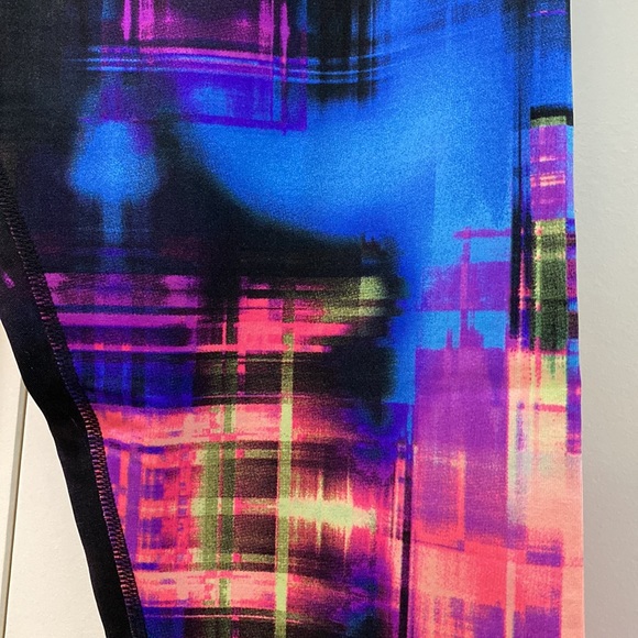 Calvin Klein Performance multicoloured abstract crop leggings yoga workout - Picture 2 of 10